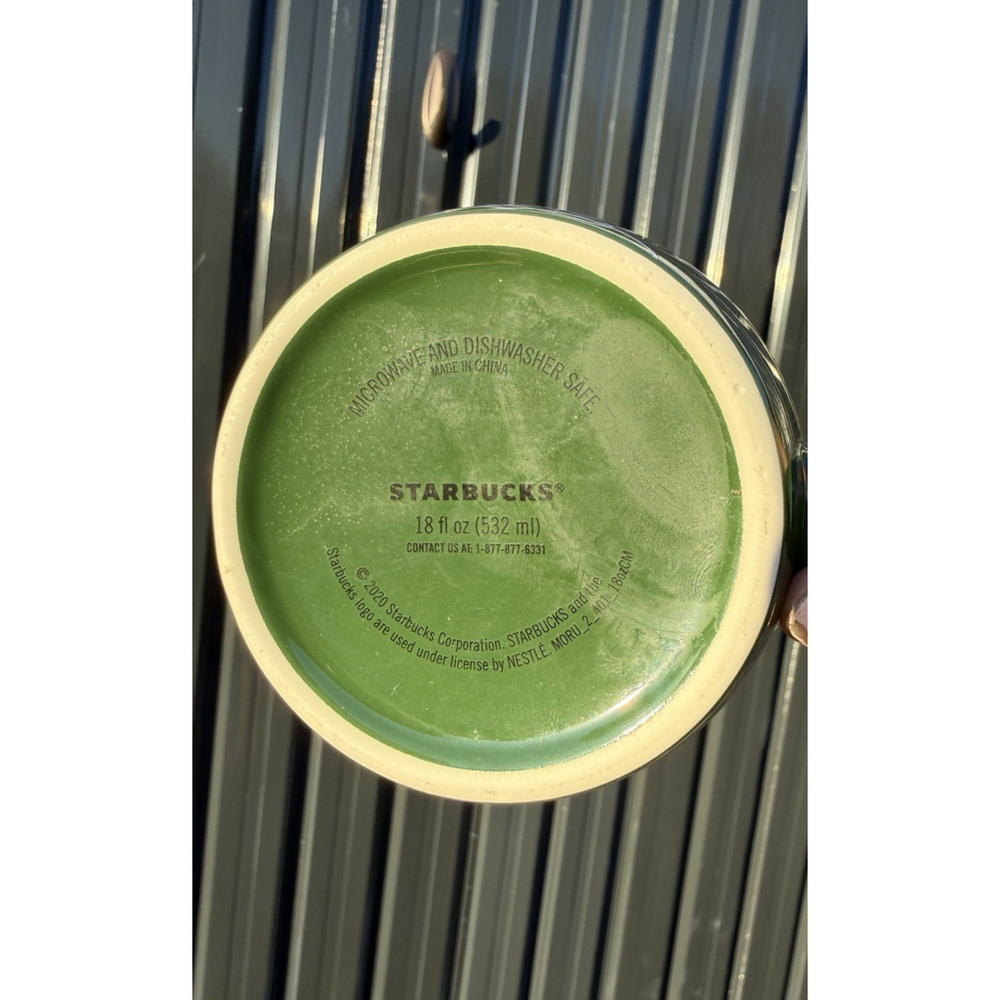 Starbucks 2020 Holiday Christmas Coffee Mug Green Purple Fa La La La La 18 oz - Picture 7 of 7